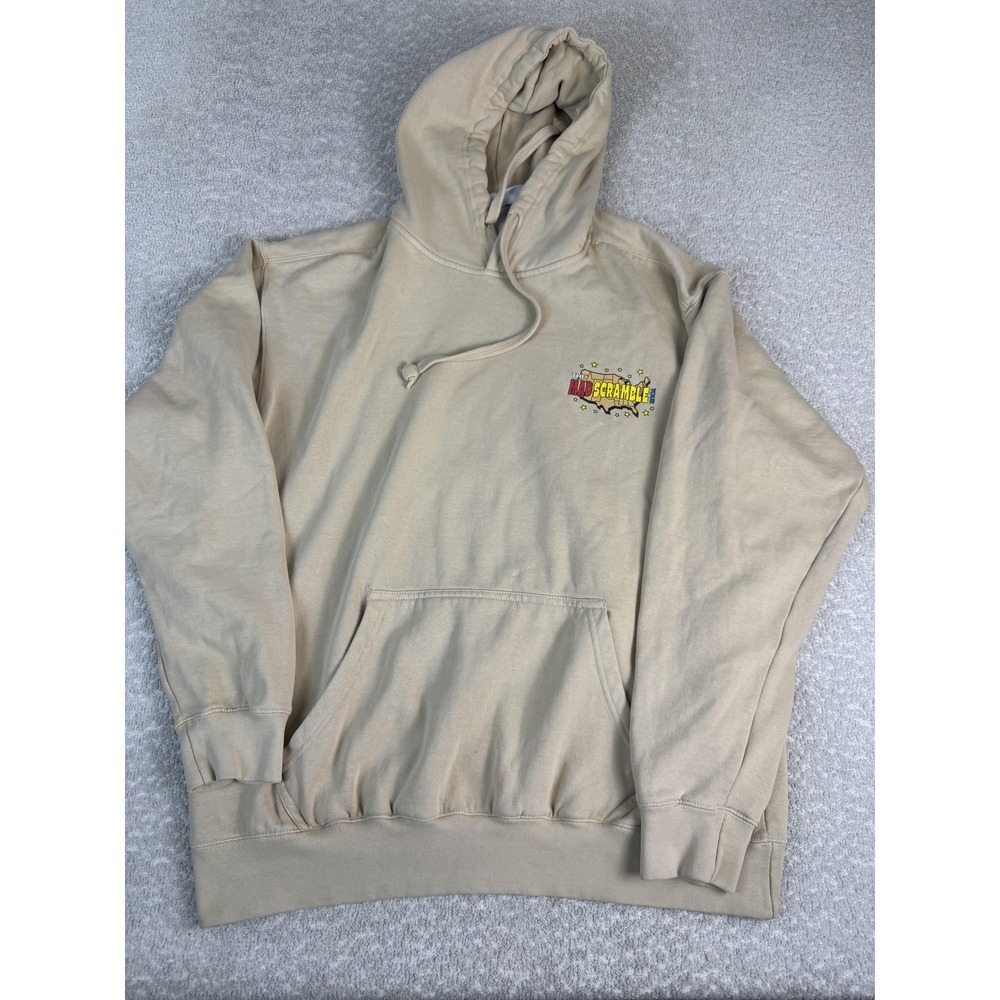 Random Golf‎ Club Hoodie Mens Large Beige Mad Scramble Tour Fleece Pullover
